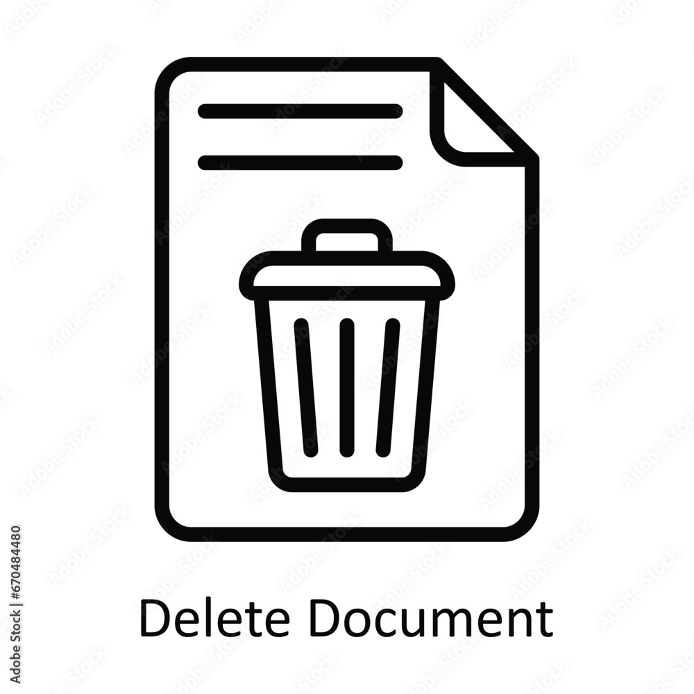 Aufkleber delete document vector outline design illustration. symbol on white background eps 10 file