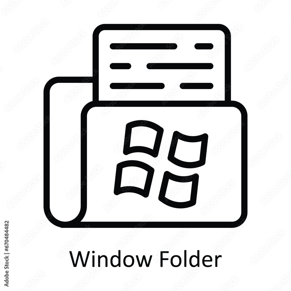 Poster window folder vector outline design illustration. symbol on white background eps 10 file