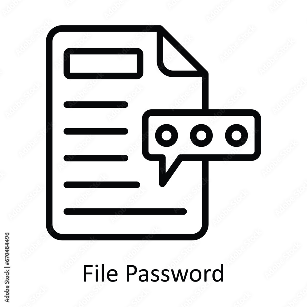 Poster file password vector outline design illustration. symbol on white background eps 10 file