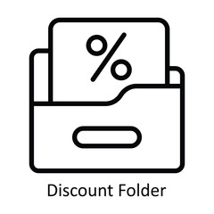 Discount Folder vector outline Design illustration. Symbol on White background EPS 10 File 