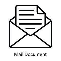 Mail Document vector outline Design illustration. Symbol on White background EPS 10 File 