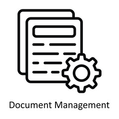 Fototapeta na wymiar Document Management vector outline Design illustration. Symbol on White background EPS 10 File 