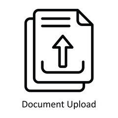 Document Upload  vector outline Design illustration. Symbol on White background EPS 10 File 