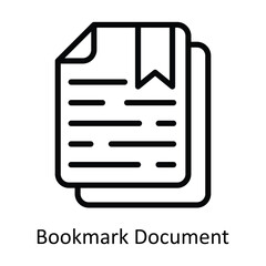 Bookmark Document vector outline Design illustration. Symbol on White background EPS 10 File 