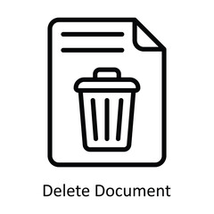 Delete Document vector outline Design illustration. Symbol on White background EPS 10 File 