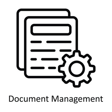 Document Management vector outline Design illustration. Symbol on White background EPS 10 File 