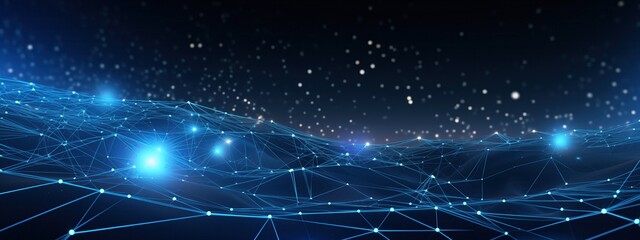 Obraz premium Digital technology background. Network connection dots
