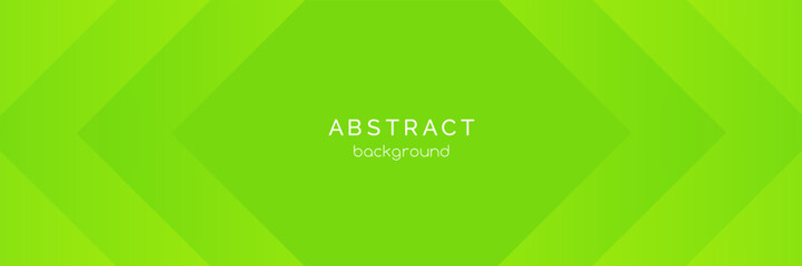 Green abstract vector banner template. Fresh 3d volume futuristic background for presentations, header, web banner