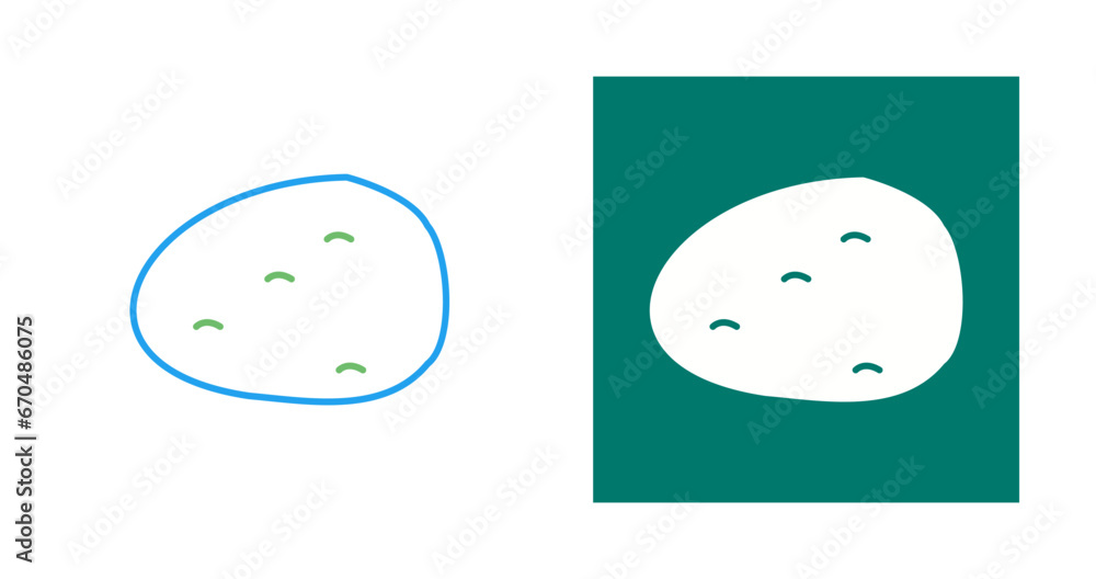 Sticker potato vector icon