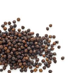 Black pepper isolated on white background