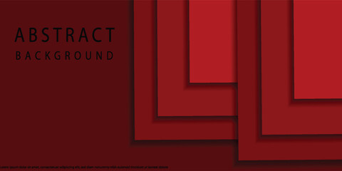 red overlapping Modern 3d geometry forms black lines with red borders on dark background. Luxurious bright red stripe with metallic effect. Vector Illustration