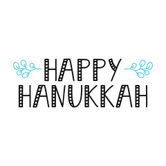 Happy Hanukkah card. Holidays lettering. T-shirt design.