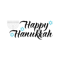 Happy Hanukkah card. Holidays lettering. T-shirt design.