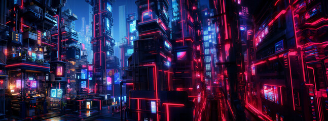 Futuristic cyberpunk urban cityscape, Neon Lights, 
background of lights
