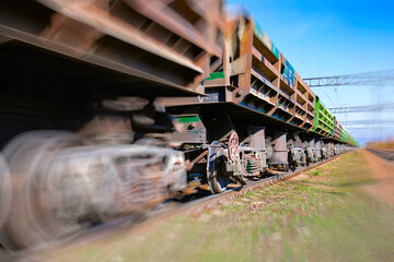 Rail freight cars on rails.