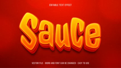 Fotobehang Editable text effect hot sauce mock up, spicy text style © Mulart Gallery