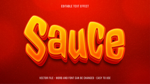 Naklejki Editable text effect hot sauce mock up, spicy text style