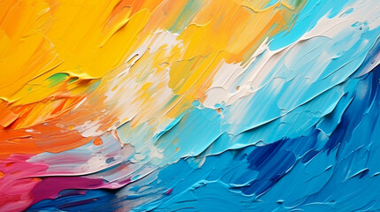 Abstract background with brush strokes of multicolored paint, oil or acrylic paint texture