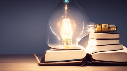 old book and bulb