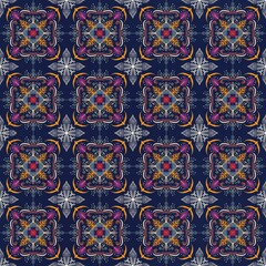 Ethnic vintage retro oriental geometric style seamless pattern. Abstract traditional folk. Ikat tropical texture textile background. Abstract hand drawing.