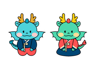 한복을 입은 청룡 캐릭터