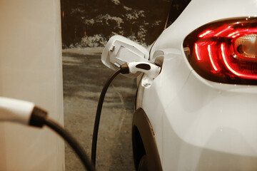 car charging at charge station