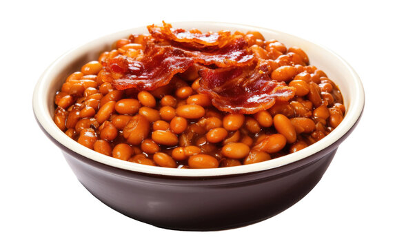 Savory Bacon Molasses Beans on Transparent Background