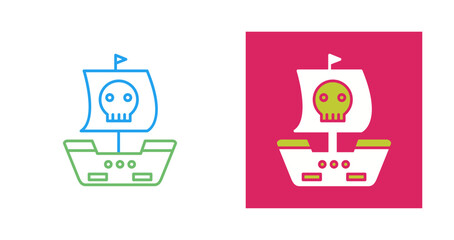 Pirate Ship Vector Icon