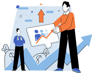 Partnership offer. Vector illustration. Deals are made to achieve mutual benefits and success Teamwork is essential for success partnership Financial considerations play crucial role in evaluating