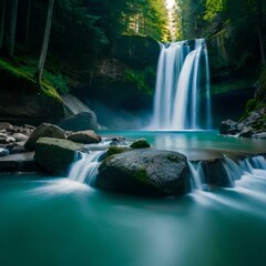 Enchanting Waters of the Falls. Generative AI