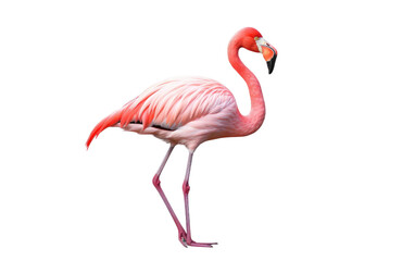Flamingo Graceful Pink Waterbird on isolated background - obrazy, fototapety, plakaty