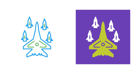 Plane dropping missil Vector Icon