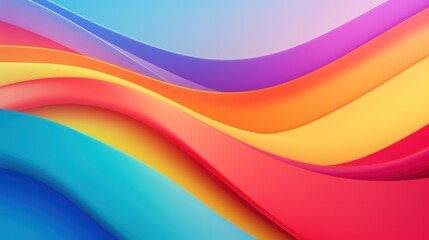 Abstract colorful background with wavy lines. 3d vector illustration. Generative AI