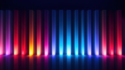 Abstract background with glowing neon lines. illustration. Eps 10. Generative AI