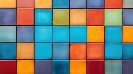 Colorful ceramic tile wall. Abstract texture and background for design. Generative AI