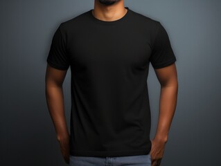 Black t-shirt shirt mock-up template generatieve ai