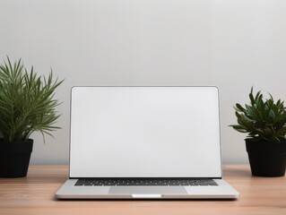 Fototapeta premium Laptop mock-up template design proposal generatieve ai