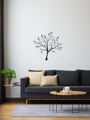 Wall art template mock-up room interior generatieve ai