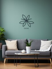 Wall art template mock-up room interior generatieve ai