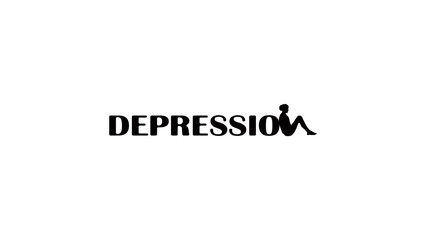 Depression, inscription showing woman in depression