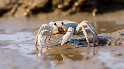 Fiddler crabs, Apparition crabs on mud shoreline