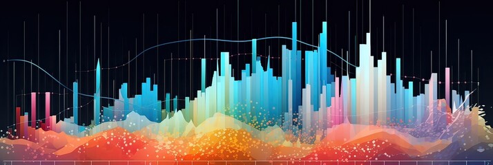 Data-driven decisions, graphical data insights, statistical representation, analytical brilliance, dynamic data exploration, data in vivid color. Generated by AI.