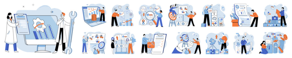 Business development. Vector illustration. Job applications require attention to detail and customization for success Business Concept illustrations communicate complex narratives compellingly