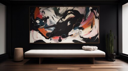 A large statement piece of artwork on the wall. AI generated