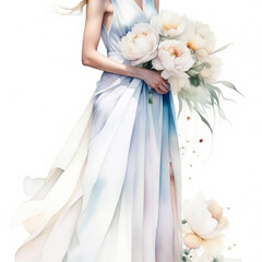 Fototapeta na wymiar bride with bouquet