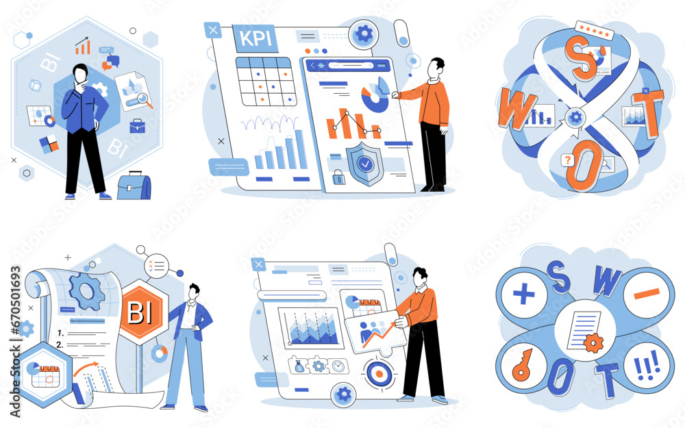 Fototapete analysis tool. business intelligence. vector illustration a tool for datanalysis simplifies process 