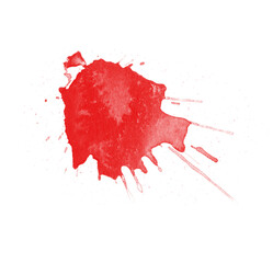 Blood splatter, horror backgrounds. Watercolor brush isolated on PNG background for art design....