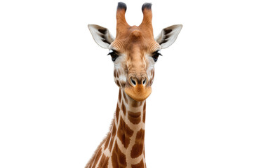 Majestic Giraffe Portrait Photography on isolated background