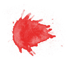 Red liquid splashes, swirl waves with scatter drops. Royalty high-quality free stock PNG of paint or ink splashing dynamic motion, design elements for advertising isolated on transparent background