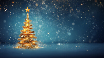 Abstract golden Christmas tree background